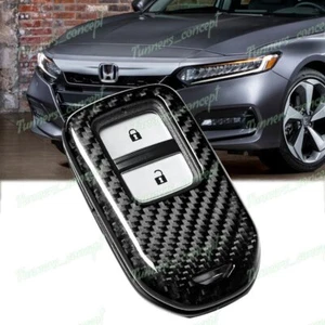 Real Carbon Fiber For Honda Accord/Civic/Fit/Odyssey Remote Key Shell Cover Case - Picture 1 of 8