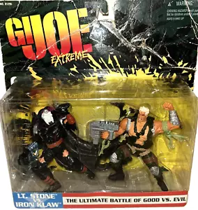 1995 Kenner Hasbro 2 Lt Stone vs Iron Klaw GI Joe Extreme Action Figures Vintage - Picture 1 of 4