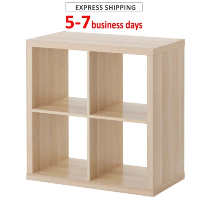 IKEA KALLAX Shelf unit, white stained oak effect, 30 1/8x30 1/8 " New
