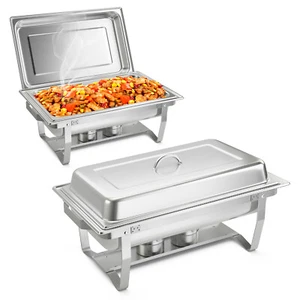 2 Packs 9 QT Chafing Dish Buffet Set with Food Pans, Water Pans & Fuel Holders - Picture 1 of 8