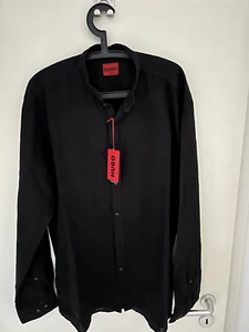 Hugo Hemd Slim Fit Leinen Schwarz XXL Neu mit Etikett - Bild 1 von 3