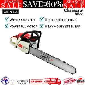 Giantz 88cc Commercial Petrol Chainsaw E-Start 24 Bar Garden Cutter Saw Tool New - Picture 1 of 12