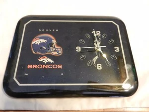 Denver Broncos Rectangular Varnished Football Wall Clock - Picture 1 of 3