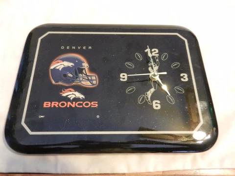 Denver Broncos Rectangular Varnished Football Wall Clock Cover