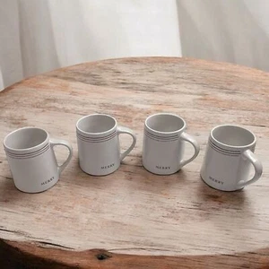 Hearth & Hand by Magnolia Steinzeug "Merry" Becher 4er Set Urlaub Tassen Neu mit Etikett - Bild 1 von 10