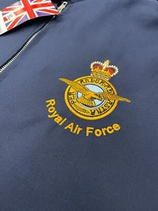 Royal Air Force, Mens Harrington Jacket With Tartan Lining Classic Bomber Jacket - Picture 1 of 3