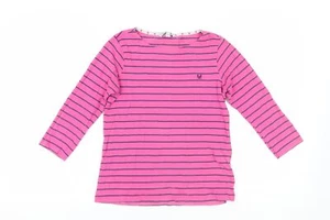 Crew Clothing Co. Women's Pink Striped T-Shirt Size 10 - Picture 1 of 12