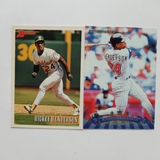 Rickey Henderson 1993 Bowman #625 & 1998 Donruss #118 (2)