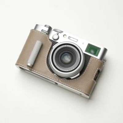 Fit For Fujifilm x100vi Handmade Real Leather Camera Half Cases Handle Bag Cover - Image 1 of 4