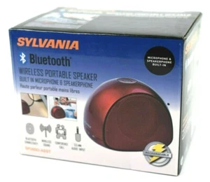 New Sylvania Sp260D Red Wireless Portable Bluetooth Speaker - Picture 1 of 5