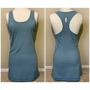 VGC Zella Performance Racerback Tank Top BLUE & LIME GREEN STRIPE SMALL MSRP $45 - Picture 1 of 12