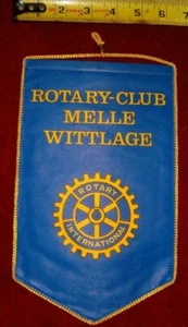 VINTAGE Rotary International Club wall banner flag   MELLE  WITTLAGE - Picture 1 of 1