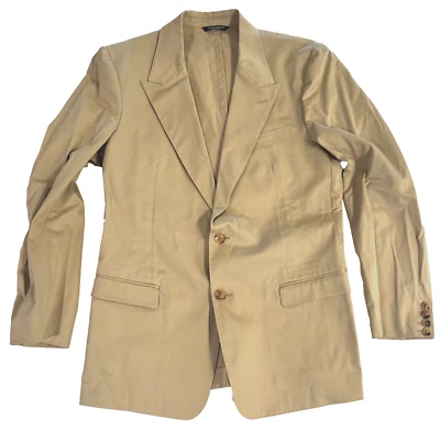 $998 Dolce & Gabbana D&G Mens Blazer Beige Khaki Twill Cotton Italy 42R EU (52) - Image 1 of 4