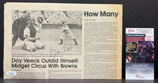 Bill Veeck Signed Newspaper JSA AUTO! Owner St. Louis Browns d.86 Gaedel article