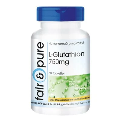 L-Glutathion 750 mg - 60 Tabletten, hochdosiert, reduzierte Form | fair & pure