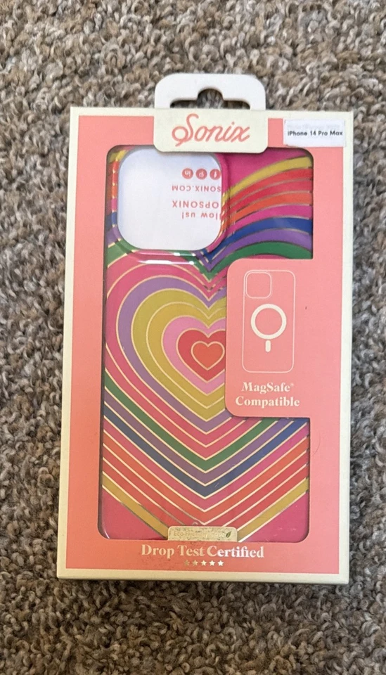 Sonix - Funda Apple iPhone 14 Pro Max con MagSafe - Corazones Arco Iris - Caja Abierta Foto 1 de 1