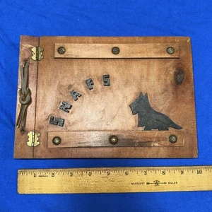 Vintage Photo Album Wood Women in Bathing Suits, Old Gas Station, Boardwalk Etc. - Picture 1 of 24