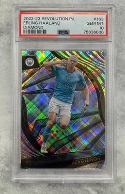 2022-23 Panini Revolution EPL ERLING HAALAND DIAMOND SSP #163 PSA 10 GEM MINT - Image 1 of 2