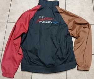 Vintage 80s Heartbeat of America Chevy Windbreaker Brown Red King Louie Large - Picture 1 of 15