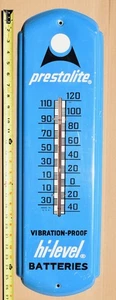 Prestolite Vibration Proof Hi-Level Batteries 27” Metal Advertising Thermometer - Picture 1 of 8