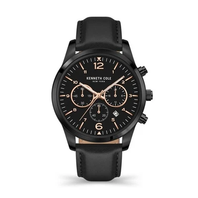 Kenneth Cole New York Men Multi Function Watch With Leather Band KCWGF2175002 - Image 1 of 2