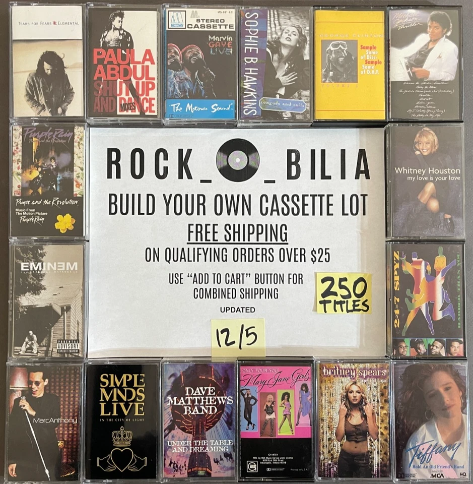 $1 & UP  80s 90's POP R&B ROCK CASSETTE BUY $25 GET FREE SHIPPING BUILD YOUR LOT - Image 1 of 3