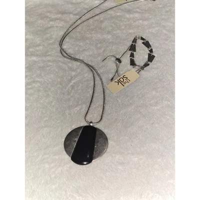 Juego de collar y pulsera The Sak tono plata negro acento joyería nuevo con etiquetas Foto 1 de 4