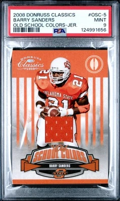 2008 Classics Barry Sanders #OSC-5 Old School Colors Jersey 21/100 PSA 9 JSY # - Image 1 of 2