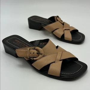 Donald J. Pliner Aisha Leather Sandals Women's 7 Tan Straps Block Heel C… - Picture 1 of 14