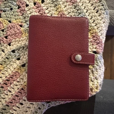 "Cubierta de agenda de cuero rojo COACH VINTAGE 5-1/2"" X 3-1/2"" bonita pátina" Foto 1 de 4