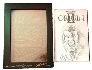COMIC BOOK & FRAME AUTOGRAPHED~TEXEIRA~ORIGIN II VARIENT PENCIL HAND DRAWN~2018 - Picture 1 of 21