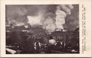 TERREMOTO DE SAN FRANCISCO 1906 postal "Parque Lafayette" escena de incendio / RIEDER - Imagen 1 de 2