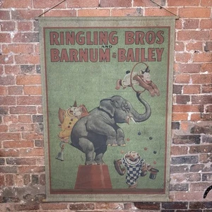 Vintage Style Circus Wall Hanging - Large Rustic Wall Feature - Canvas Art - Picture 1 of 2