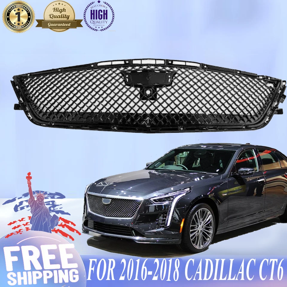 Parachoques delantero para Cadillac CT6 2016 2017 2018 parrilla superior estilo Blackwing negro Foto 1 de 4