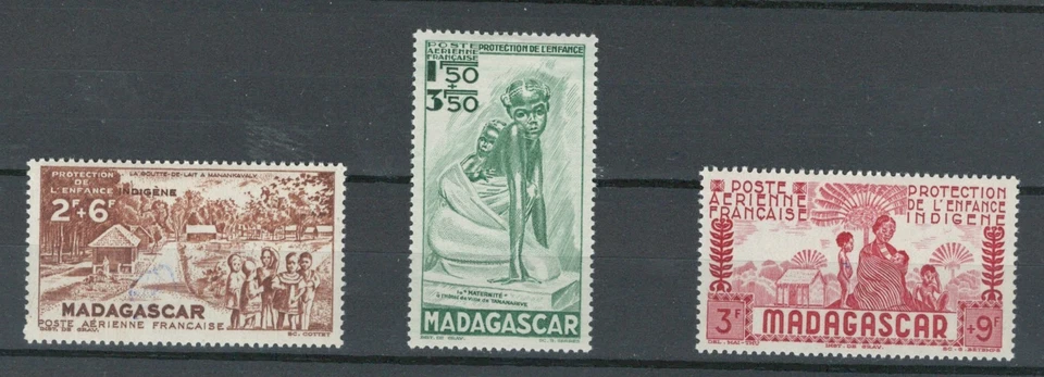 МАДАГАСКАР ФРАНЦУЗСКИЕ КОЛОНИИ АФРИКА ДЕТИ MH АВИАПОЧТА НАБОР ЛОТ (MADA 131) - Изображение 1 из 1