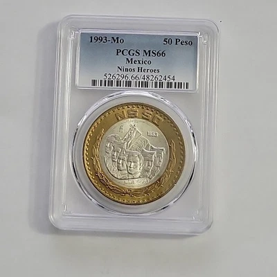  1993 Mo 50 Nuevos Pesos PCGS  MS 66 Ninos Heroes Mexican Mint Coin # (288) - Image 1 of 2