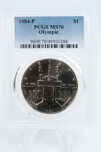 1984-P PCGS MS70 Olympic Silver Modern Commemorative Dollar - Picture 1 of 2