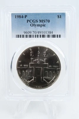 1984-P PCGS MS70 Olympic Silver Modern Commemorative Dollar - Image 1 of 2