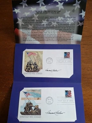 SIGNED 2001 United We Stand Flag Sc 3549 FDC 9/11/2001 New York memorial issue - Image 1 of 4