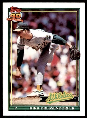 1991 Topps Traded Kirk Dressendorfer RC Oakland Athletics #35T - Image 1 of 2