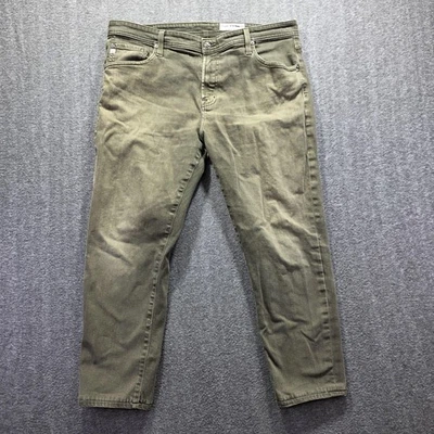 Jeans AG Adriano Goldschmied Tellis para Hombres 38R Verde Calce Ajustado Elastizado Denim Foto 1 de 4