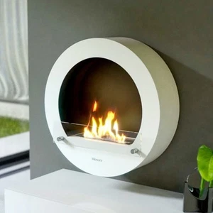 Hamburg Contemporary Wall Hung Bio Ethanol Fireplace - Picture 1 of 7