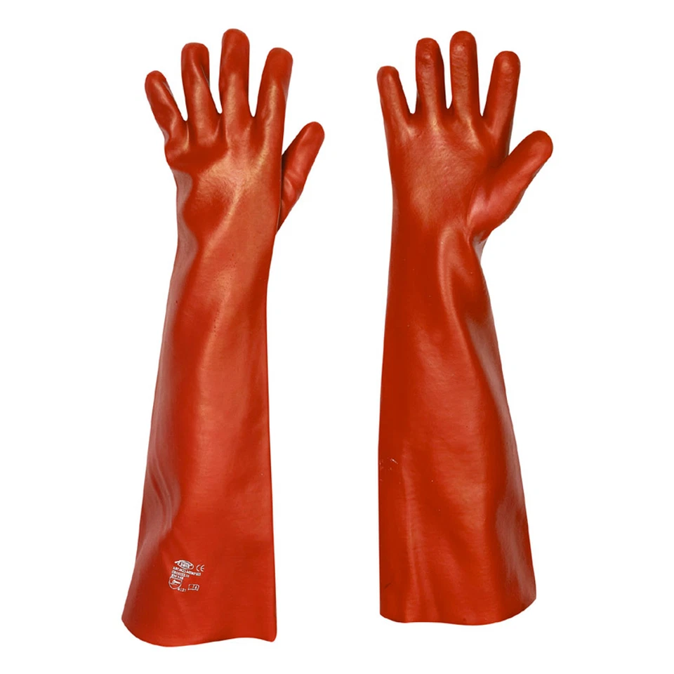 60 cm PVC Handschuh lang Handschuhe mit Ärmel (Größe 10) Arbeitshandschuhe Gummi - Bild 1 von 3