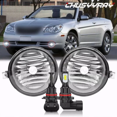 For Chrysler Sebring 2008-2010 Clear Lens Pair Front Bumper LED Fog Lights Lamps — 第 1/4 张图片