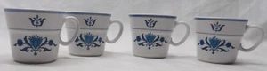 VINTAGE Noritake Progression China 9004 Set of 4 Blue Haven TEA/COFFEE CUPS - Picture 1 of 5