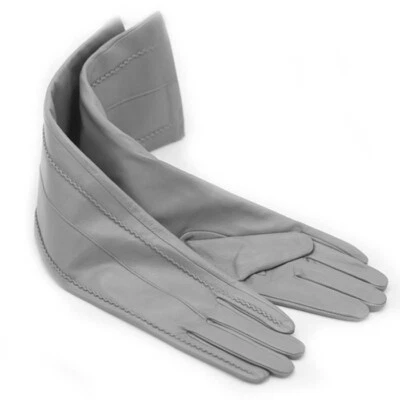 Mujer 47cm (18.5") Largas Líneas Estilo Noche Codo Cuero Real Guantes (10 Colores) Foto 1 de 4