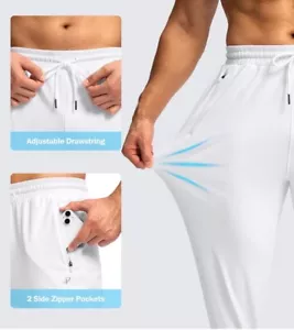 Pudolla Men’s Fleece Lined Jogger Pants With Zipper Pockets Workout Gym MEDIUM - Picture 1 of 4