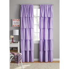 Ruffle Girls Bedroom Single Curtain Panel Home Decor Drapes 42" X 84", Purple