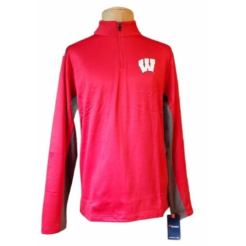 Men's Fanatics Wisconsin Badgers Primary Logo Pullover Large, XL Cover