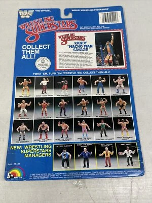 Macho Man Randy Savage WWF WWE 1985 WRESTLING SUPERSTARS LJN Full Card Back - Image 1 of 4